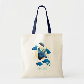 Cute Owl Flying with Umbrella Tote Bag