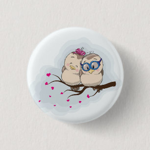 Cute owl for boy girl gift 3 cm round badge