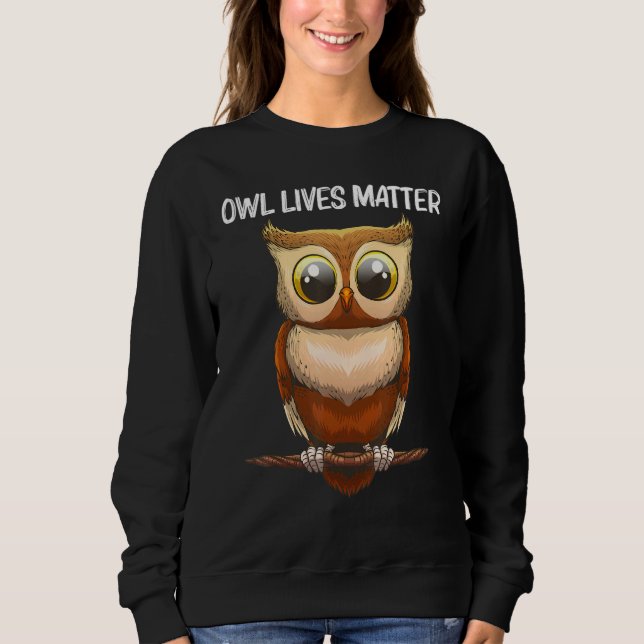 Cute Owl For Men Women Nocturnal Night Bird Owl Sweatshirt (Front)