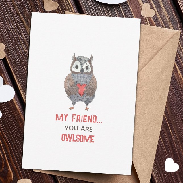 Cute Owl Friend Valentine's Day Card (Creator Uploaded)