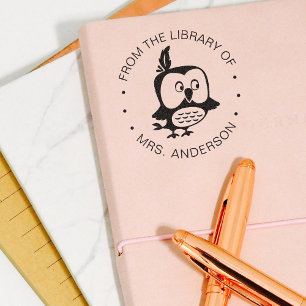 Cute Owl From the Library of Kids or Teacher Self-inking Stamp
