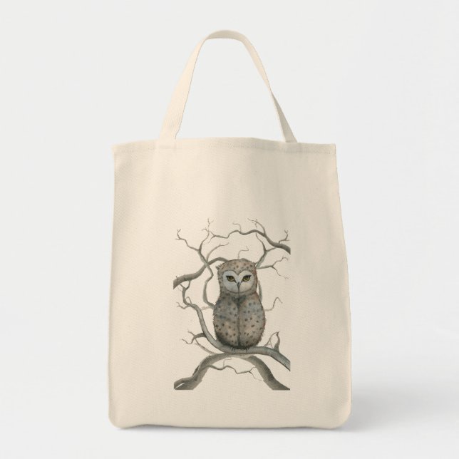 Cute Owl Grocery Bag (Front)