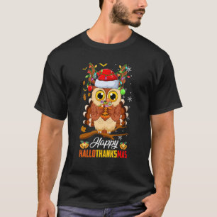 Cute Owl Halloween Thanksgiving Christmas Fun Hall T-Shirt