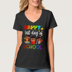 Cute Owl Happy Last Day Of School Teacher Student T-Shirt