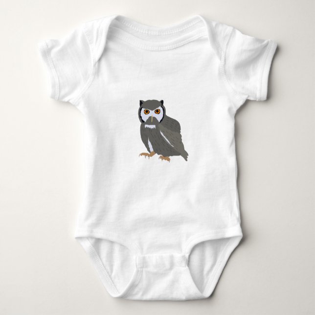 Cute Owl Illustration  Baby Bodysuit (Front)