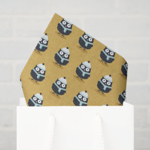 Cute Owl in Hat and Scarf Winter Pattern Tissue Paper