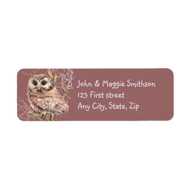Cute Owl in tree Bird Nature Custom Art (Front)