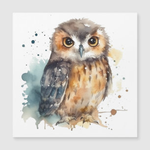 Cute owl in watercolor
