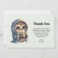 Cute Owl in Winter with Coffee