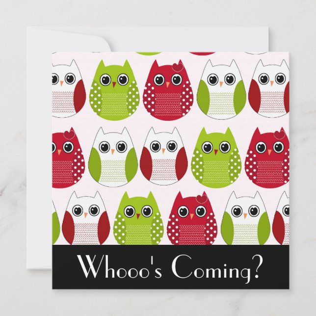 Cute Owl Invitation (Front)
