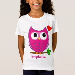 Cute Owl Love Personalised Girls T-shirts