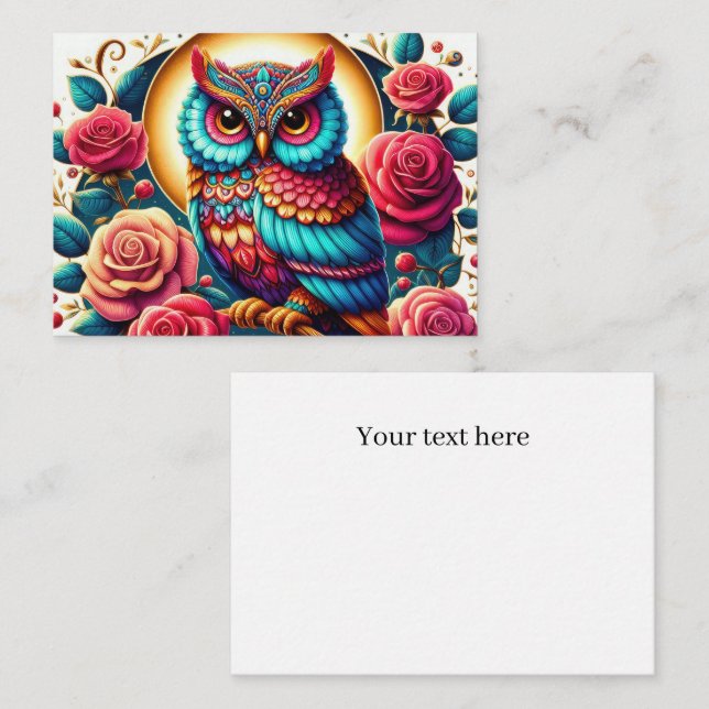 Cute owl lovers add message  card (Front/Back)