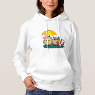 Cute Owl Lovers w/ Umbrella & Red Chocolate Box Hoodie
