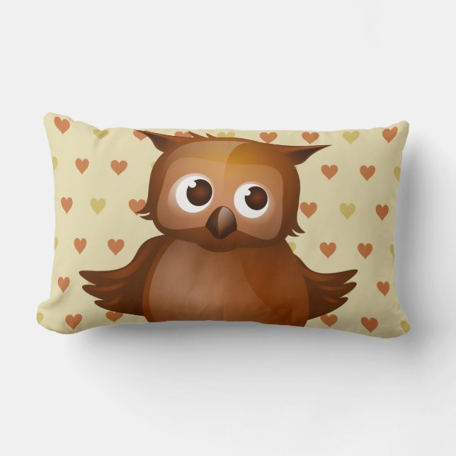 Cute Owl Lumbar Cushion (Front)