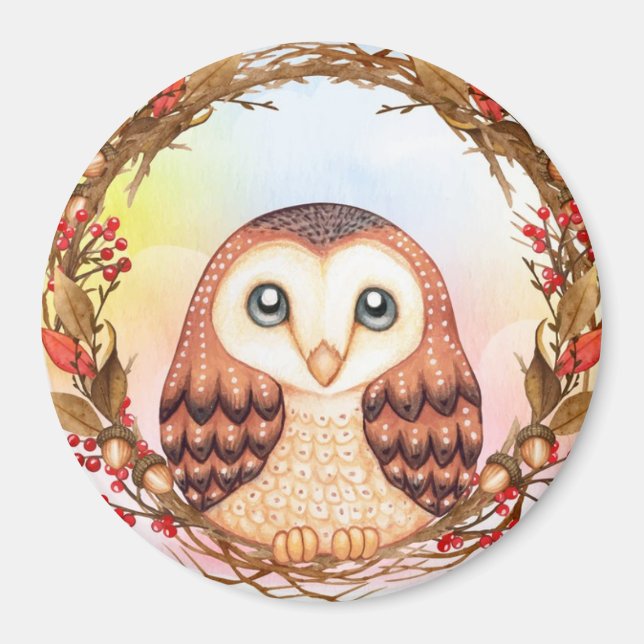 Cute Owl Magnet (Front)