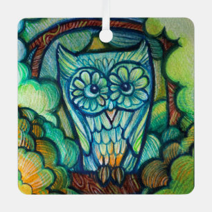 Cute Owl Metal Tree Decoration