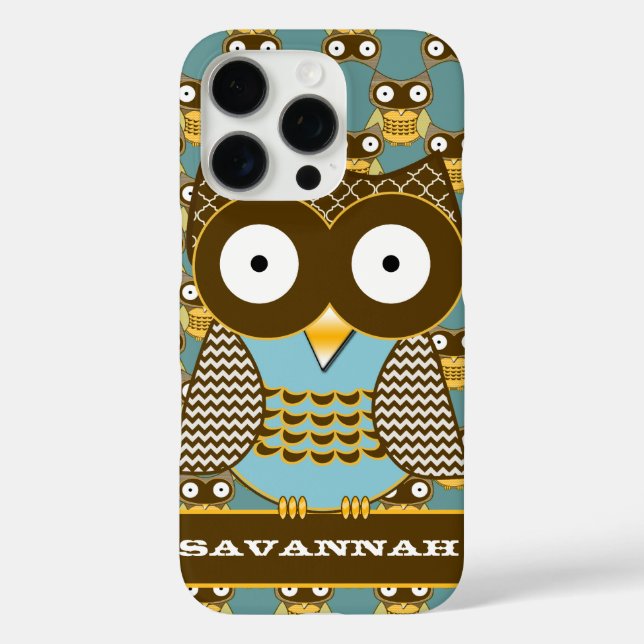 Cute Owl Moorish Pattern Choose Your Colour Case-Mate iPhone Case (Back)