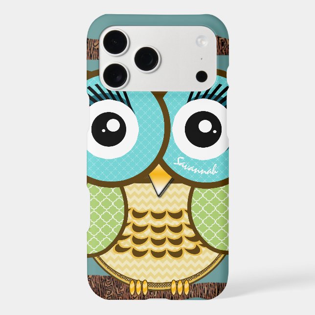 Cute Owl Moorish Zig Zag Pattern  (Back)