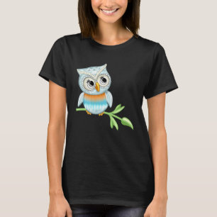 Cute owl motif bird print for man woman child T-Shirt