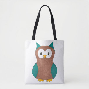 Cute Owl Owls Blue Brown Bird Print Birds Tote