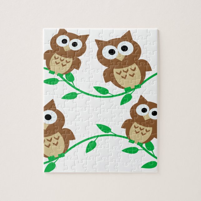 cute owl owls cartoon animal jigsaw puzzle (Vertical)