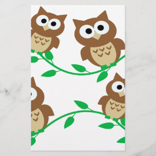 cute owl owls cartoon animal stationery