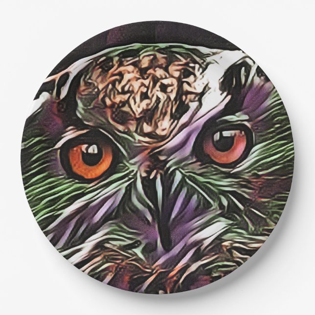 CUTE OWL  PAPER PLATE (Front)