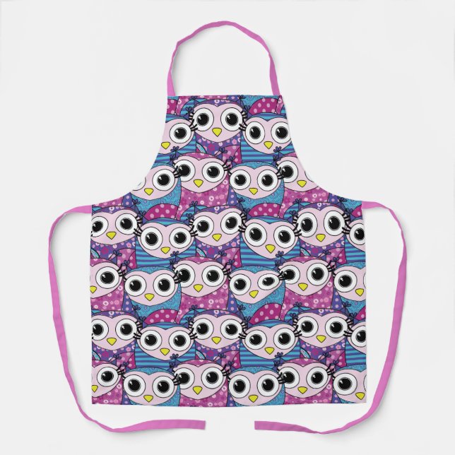 Cute Owl Pattern Apron (Front)