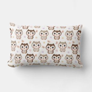 Cute Owl Pattern Lumbar Cushion