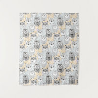Cute Owl Pattern tapestry