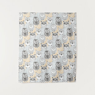 Cute Owl Pattern tapestry