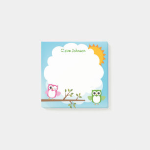 Cute Owl Personalised Post It Note