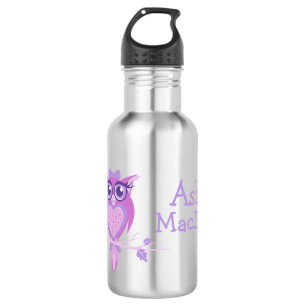 Cute owl purple kids drinks bottle
