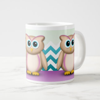 Cute Owl - Purple & Turquoise Chevron 20oz Mug