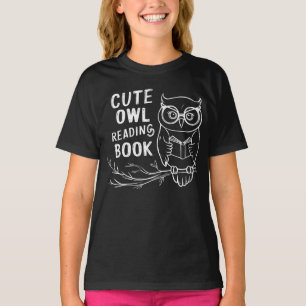 Cute owl reading book T-Shirt