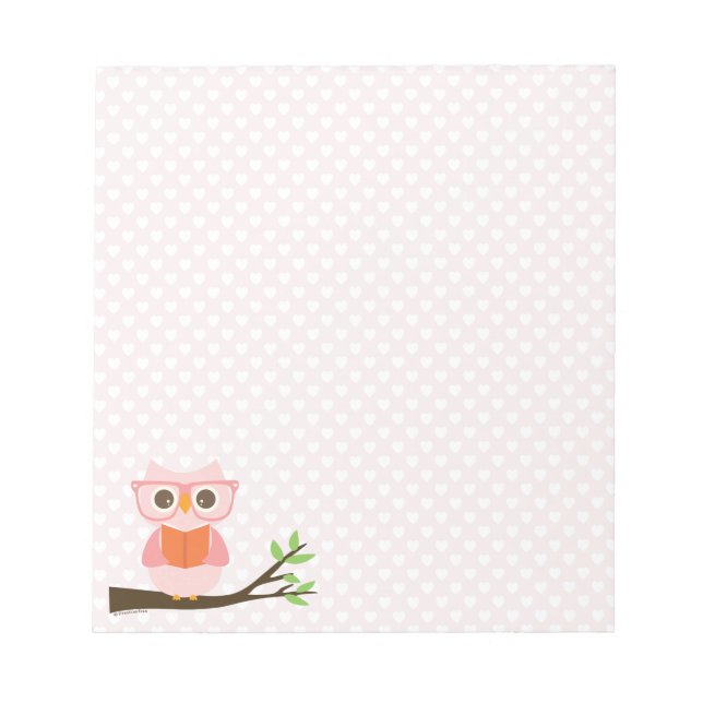 Cute Owl Reading Notepad (Front)