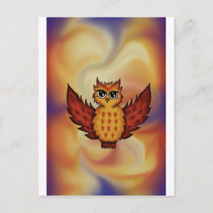 cute owl red postcard