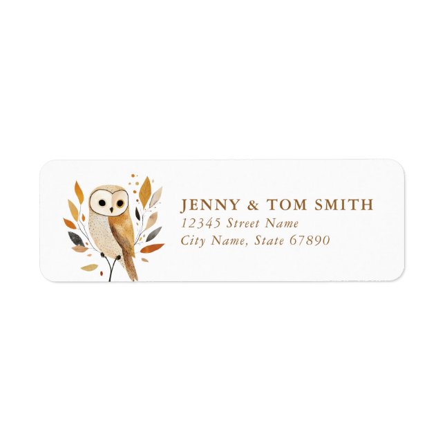 Cute Owl Return Address Labels (Front)