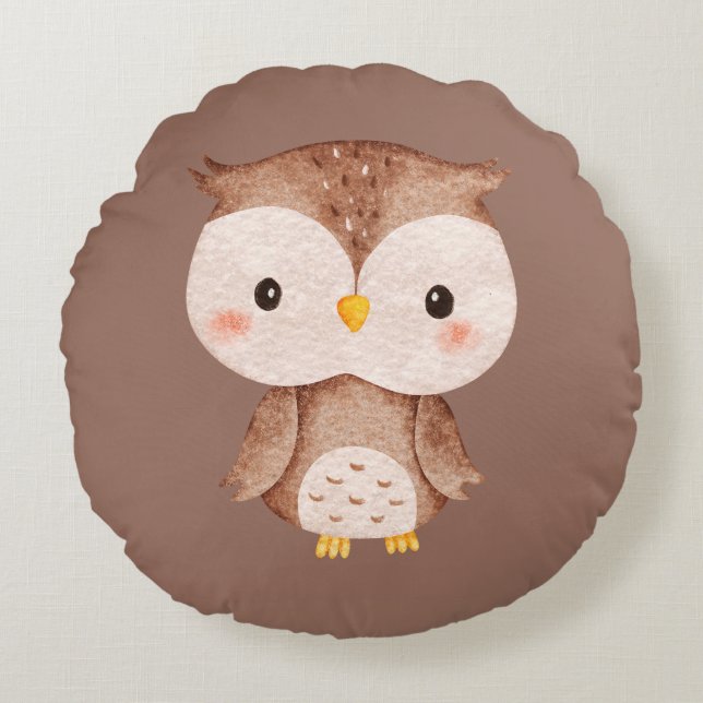 Cute OWL Round Cushion (Front)