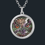 CUTE OWL   SILVER PLATED NECKLACE<br><div class="desc">An art design of a cute little owl.</div>