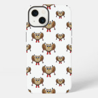Cute Owl Skiing Cartoon