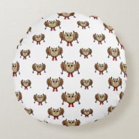 Cute Owl Skiing Cartoon