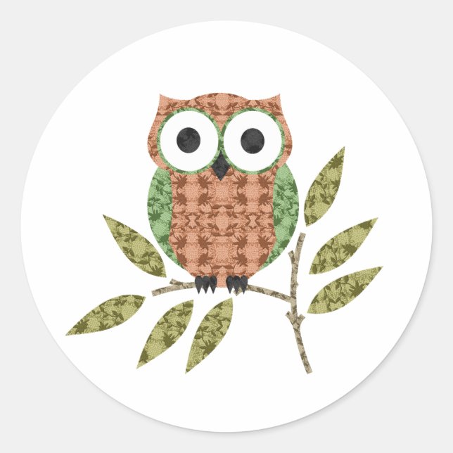 Cute Owl  Stickers (Front)