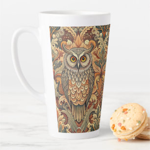 Cute Owl Style William Morris Latte Mug