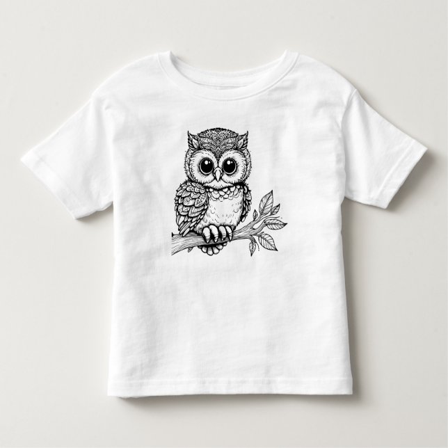Cute Owl Toddler T-Shirt - Perfect for Little Ones (Front)
