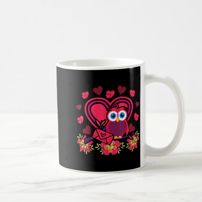 Cute Owl Valentines Day Gift Bird Owl  Coffee Mug (Right)