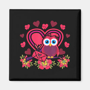 Cute Owl Valentines Day Gift Bird Owl  Magnet