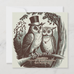 Cute Owl Valentine's Day Holiday Card