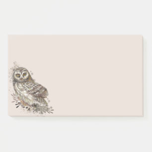 Cute Owl ,Watercolor Bird Nature Notepad