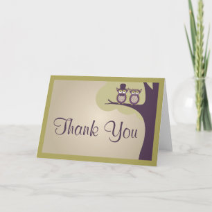 Cute Owl Wedding Thank You Cards